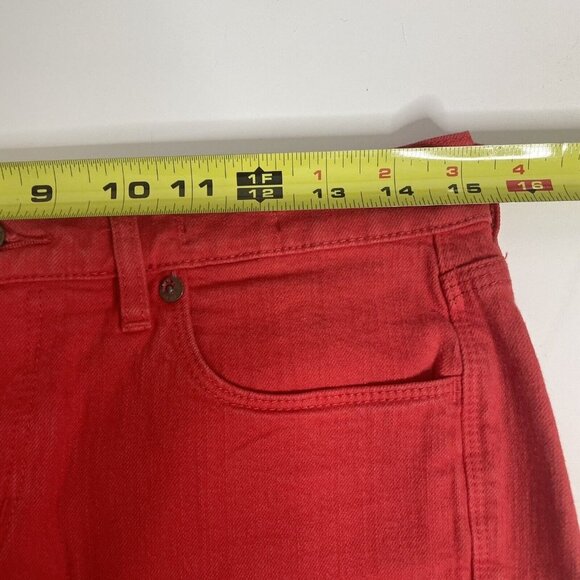 EEUC Madewell Red Denim Cut Off Shorts Size 26 Inseam 2" Jean Low Rise - Picture 7 of 10